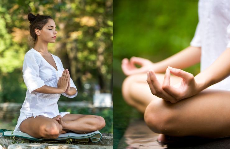 Ragazza concentrata nella meditazione